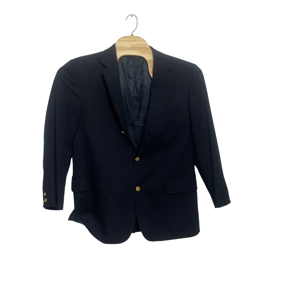 Brooks Brothers 43 R Brooksease‎ Black 100% Wool Blazer (see images)